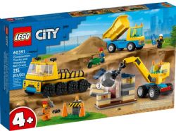 LEGO CITY - LES CAMIONS DE CHANTIER ET LA GRUE À BOULE DE DÉMOLITION #60391